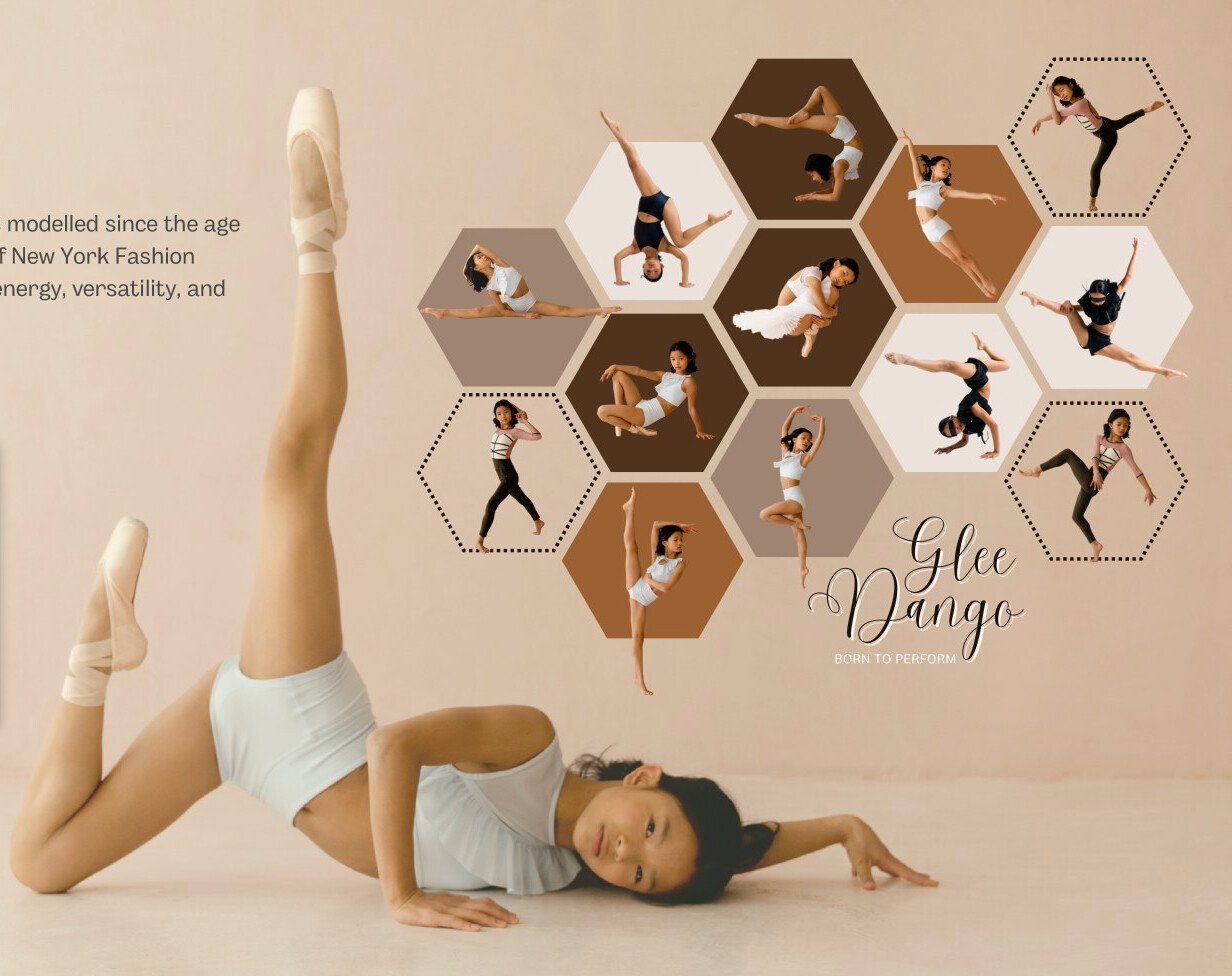 Glee Dango modelling — editorial pose